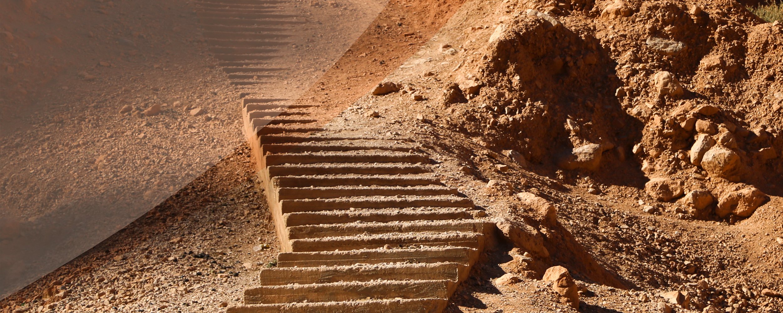 Staircase in Todra Gorge, Morocco.